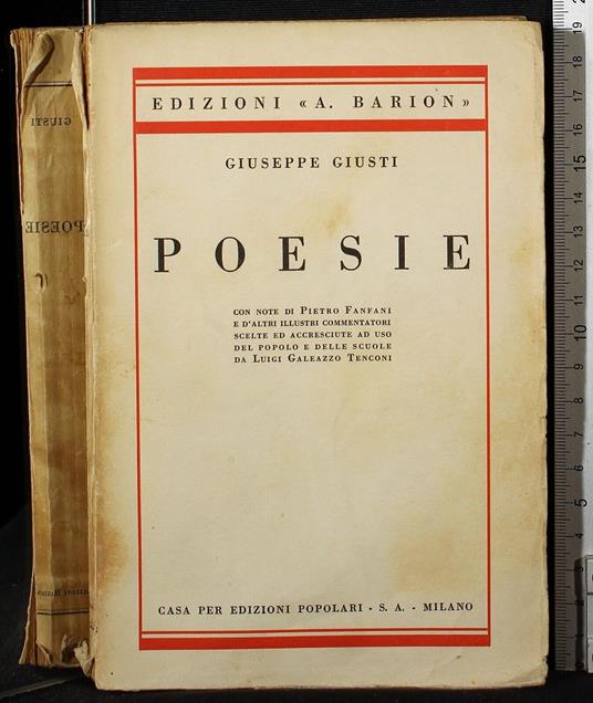 Poesie - Giuseppe Giusti - copertina