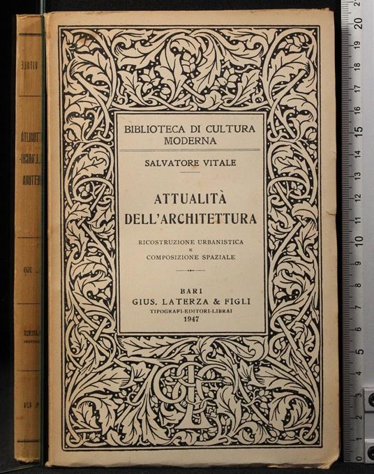 Attualità dell'architettura - Salvatore Vitale - copertina