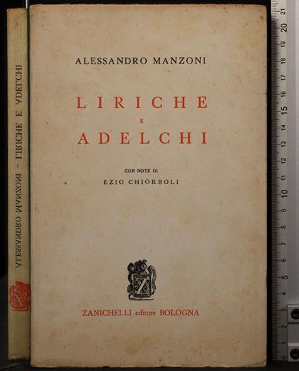 Liriche e adelchi - Alessandro Manzoni - copertina