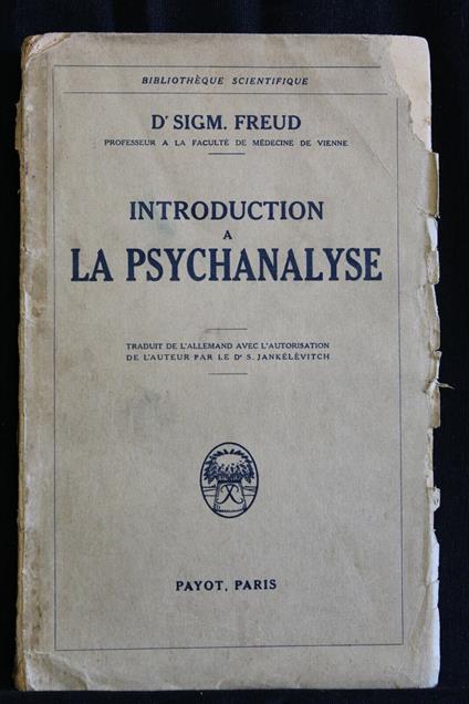 Introduction a La Psychanalyse - Sigmund Freud - copertina