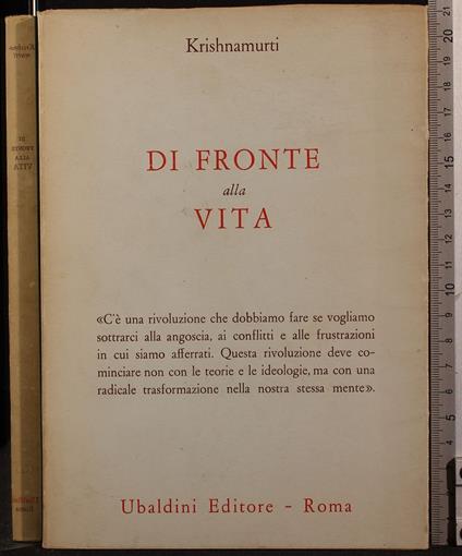 Di fronte alla vita - Jiddu Krishnamurti - copertina