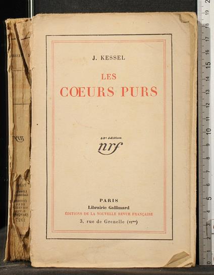 Les coeurs purs - Joseph Kessel - copertina