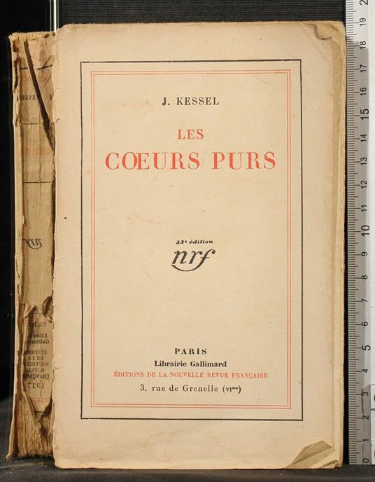 Les coeurs purs - Joseph Kessel - copertina