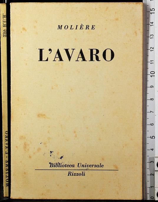 L' avaro - Molière - copertina