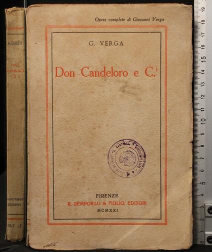 Don Candeloro e C - Giovanni Verga - copertina