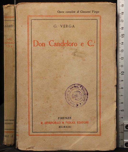 Don Candeloro e C - Giovanni Verga - copertina