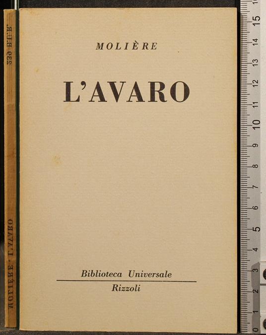 L' Avaro - Molière - copertina