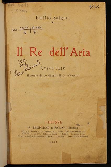 Il Re dell'aria - Emilio Salgari - copertina