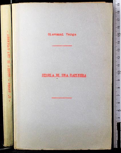 Storia di una capinera - Giovanni Verga - copertina