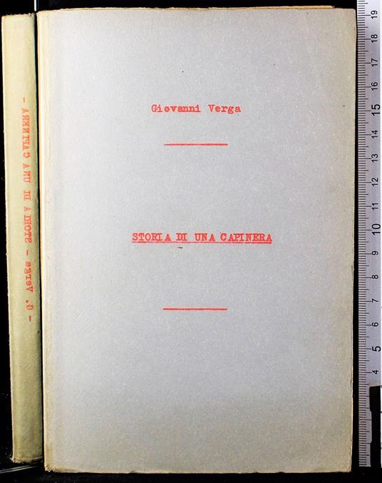 Storia di una capinera - Giovanni Verga - copertina