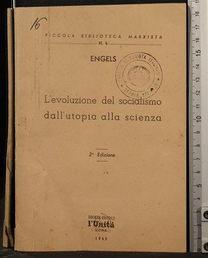 L' evoluzione del socialismo dall'utopia alla scienza - Friedrich Engels - copertina