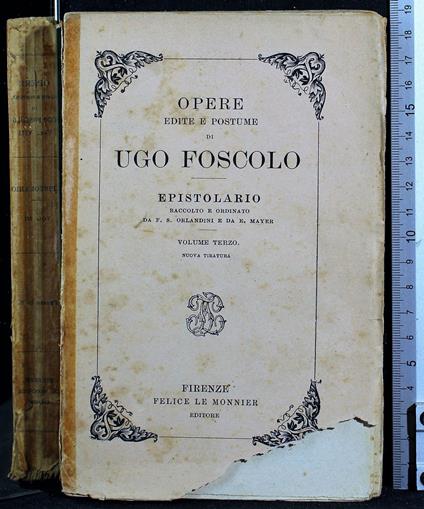 Opere edite e postume di Ugo Foscolo. Epistolario Vol 3 - Ugo Foscolo - copertina