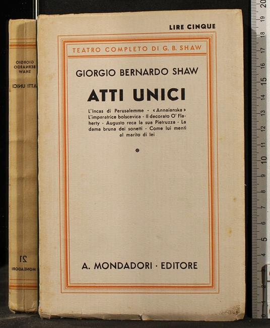 Atti - George Bernard Shaw - copertina