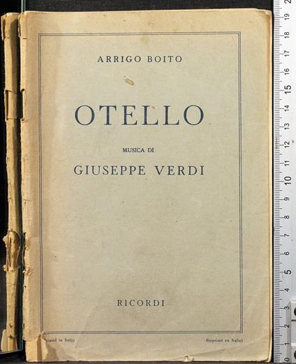Otello. Musica di Giuseppe Verdi - Arrigo Boito - copertina