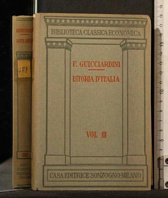 Istoria D'Italia Volume Iii - Francesco Guicciardini - copertina