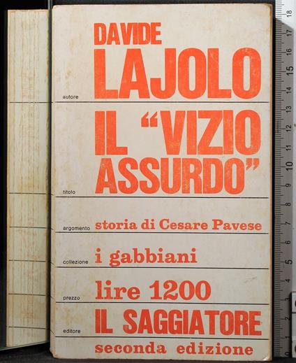 Il vizio assurdo - Davide Lajolo - copertina