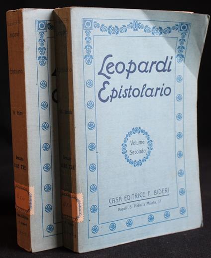 Epistolario. 2 volumi - Giacomo Leopardi - copertina
