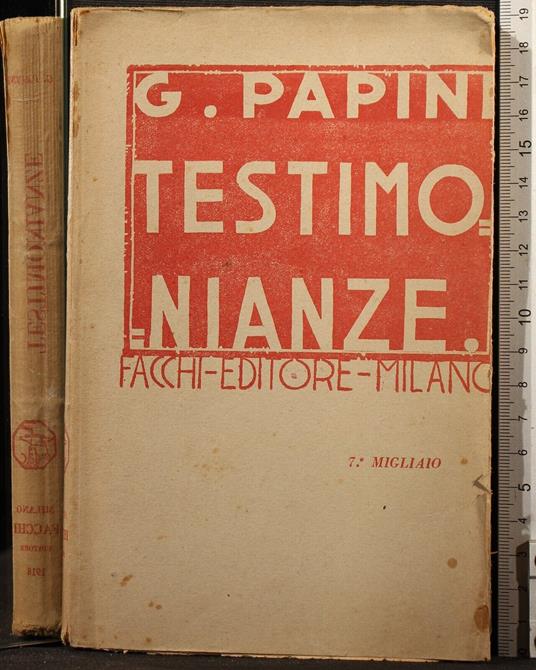 Testimonianze - Giovanni Papini - copertina