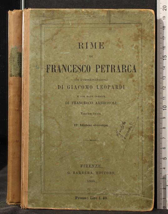 Rime - Francesco Petrarca - copertina