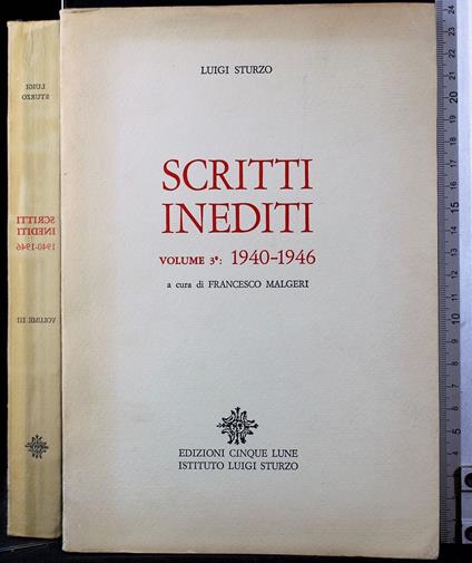 Scritti inediti. Volume 3: 1940-1946 - Luigi Sturzo - copertina