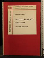 Diritto Pubblico Generale Leggi e Decreti