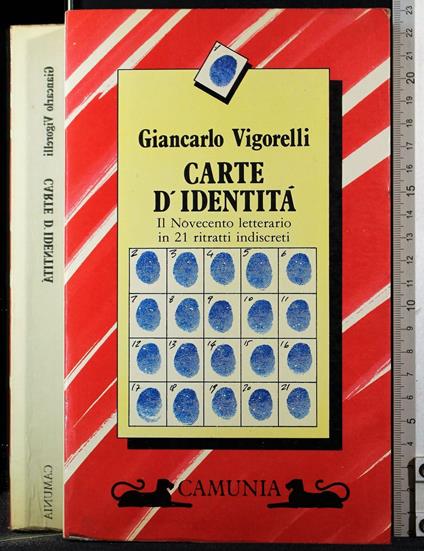 Carte d'identità - Giancarlo Vigorelli - copertina