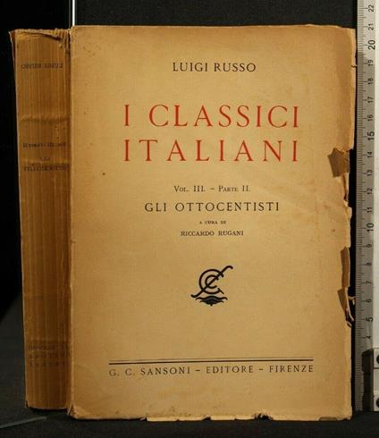 I Classici Italiani. Vol 3, Parte 2. Luigi Russo. Sansoni - Luigi Russo - copertina