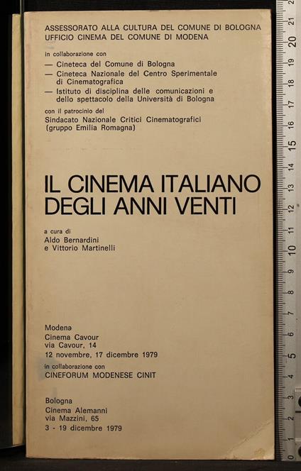 Il cinema italiano degli anni venti - Antonio Bernardini - copertina