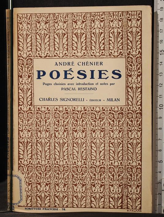 Poesies - André Chenier - copertina