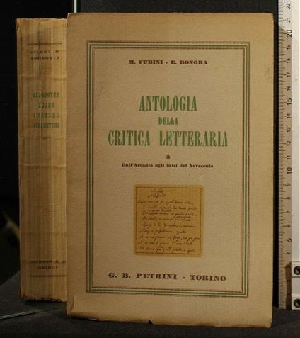 Antologia Della Critica Letteraria Vol.3 - Mario Fubini - copertina