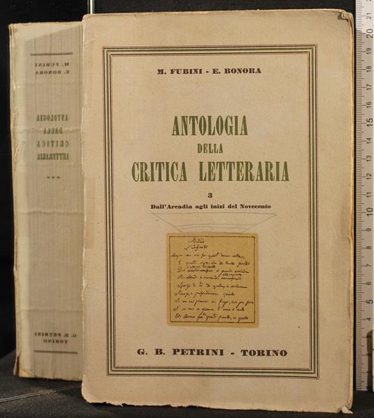Antologia della critica letteraria 3 - Mario Fubini - copertina