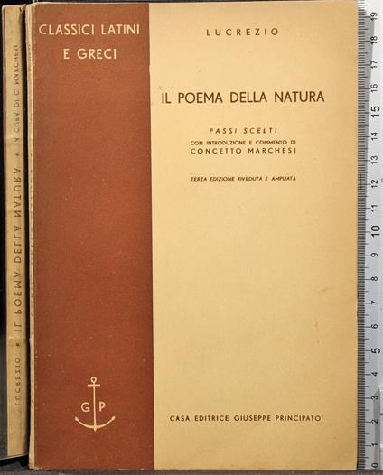 Il poema della natura - Tito Lucrezio Caro - copertina