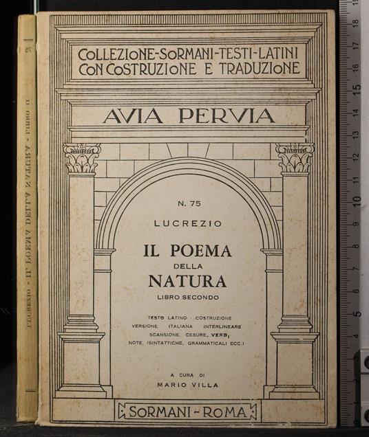 Il poema della natura. Libro secondo - Tito Lucrezio Caro - copertina
