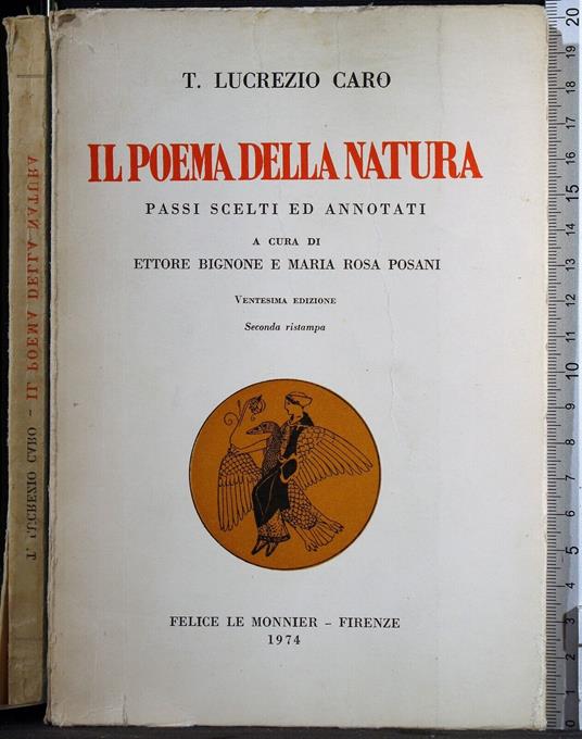 Il poema della natira. Passi scelti e annotati - Tito Lucrezio Caro - copertina