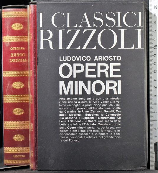 Opere minori - Ludovico Ariosto - copertina