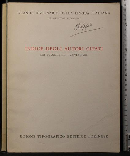 Indice degli autori citati - Salvatore Battaglia - copertina