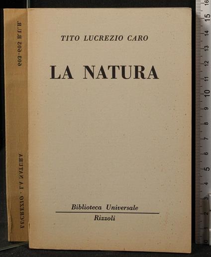 La natura - Tito Lucrezio Caro - copertina