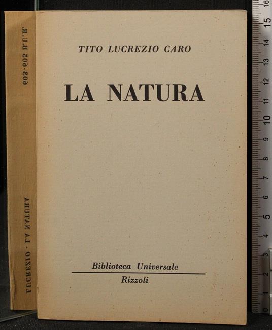 La natura - Tito Lucrezio Caro - copertina