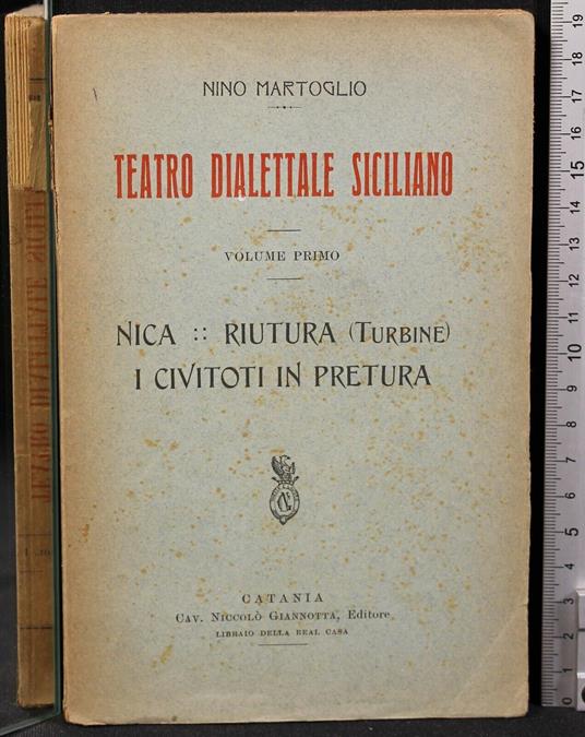 Teatro Dialettale Siciliano. Vol - Nino Martoglio - copertina