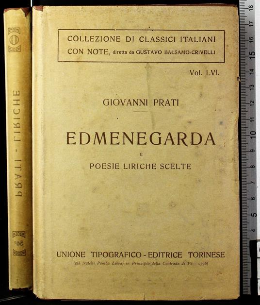 Edmenegarda e poesie liriche scelte - Giovanni Prati - copertina
