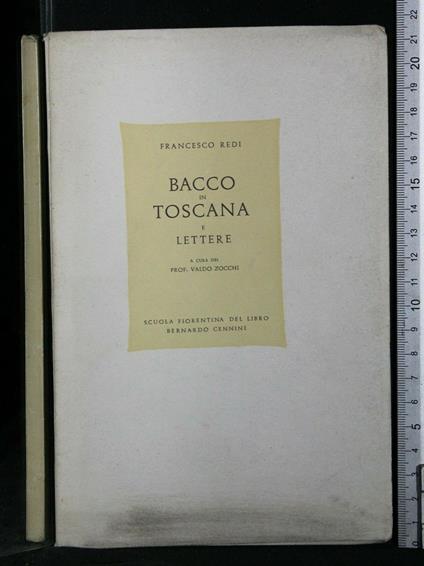 Bacco in Toscana e Lettere - Francesco Redi - copertina