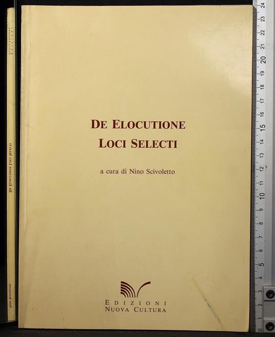 De elocutione loci selecti - Nino Scivoletto - copertina