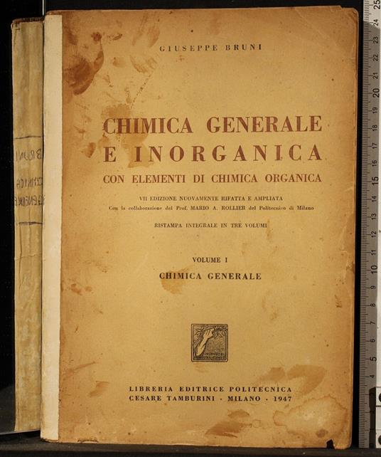Chimica generale e inorganica - Giuseppe Bruni - copertina