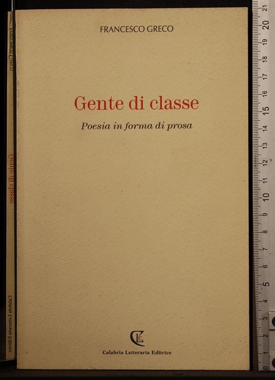Gente di classe - Greco - copertina