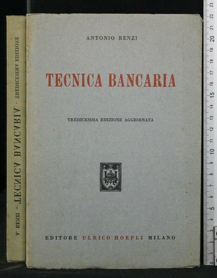 Tecnica Bancaria - Antonio Renzi - copertina