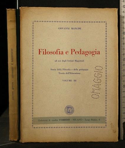 Filosofia e Pedagogia Vol 3 - Giovanni Mancini - copertina