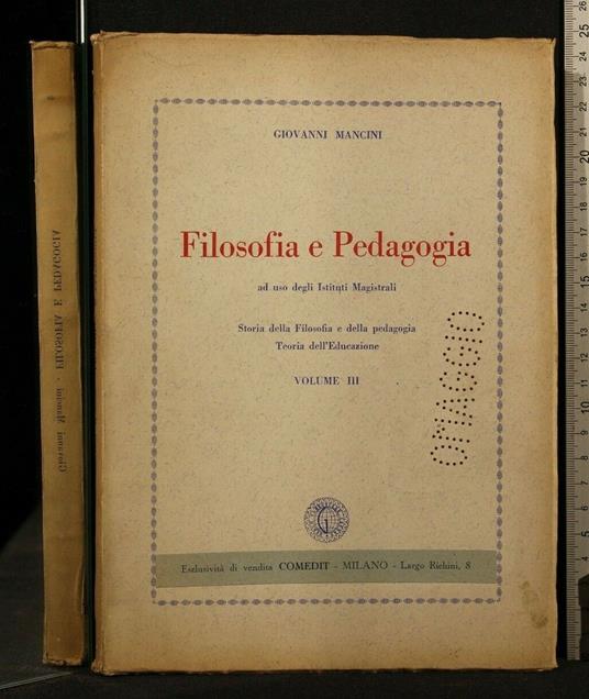 Filosofia e Pedagogia Vol 3 - Giovanni Mancini - copertina