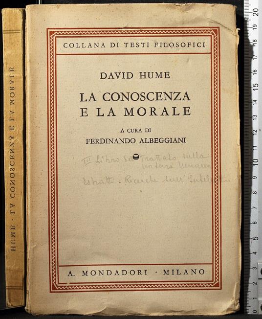 La conoscena e la morale - David Hume - copertina