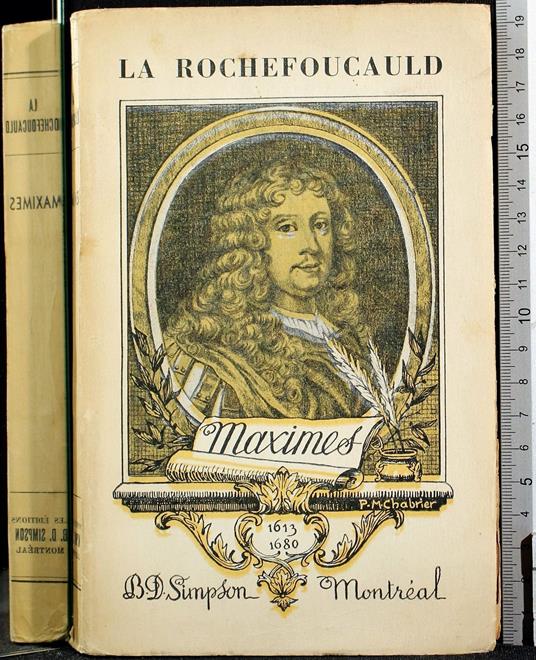 Reflexions sentences et maximes morales - François de La Rochefoucauld - copertina