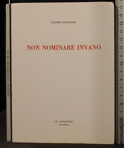 Non nominare invano - Filippo Gentiloni - copertina